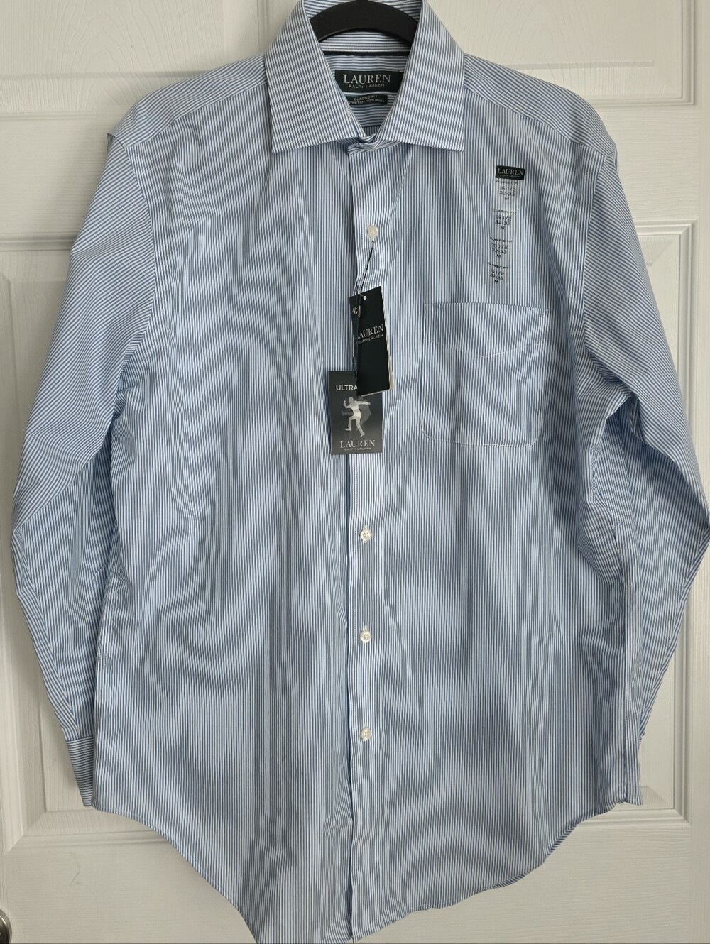 Lauren Ralph Lauren Striped Dress Shirt Mens 15.5 32/33 Classic Fit Non-Iron NWT